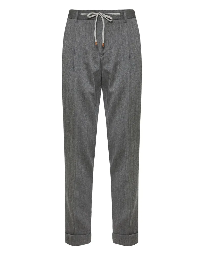 BARBA Bundfaltenhose mit Kordelzug - Grau Grau