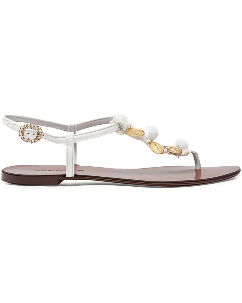 Dolce & Gabbana Sandalen mit Münzen - Weiß Weiß