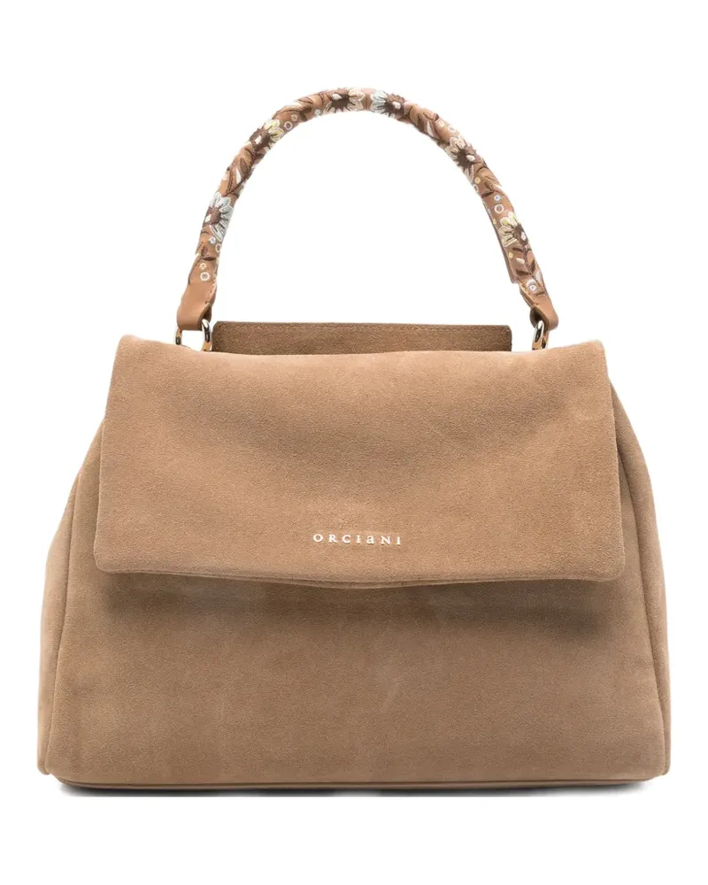 Orciani Sveva Peach Flowers tote bag - Nude Nude
