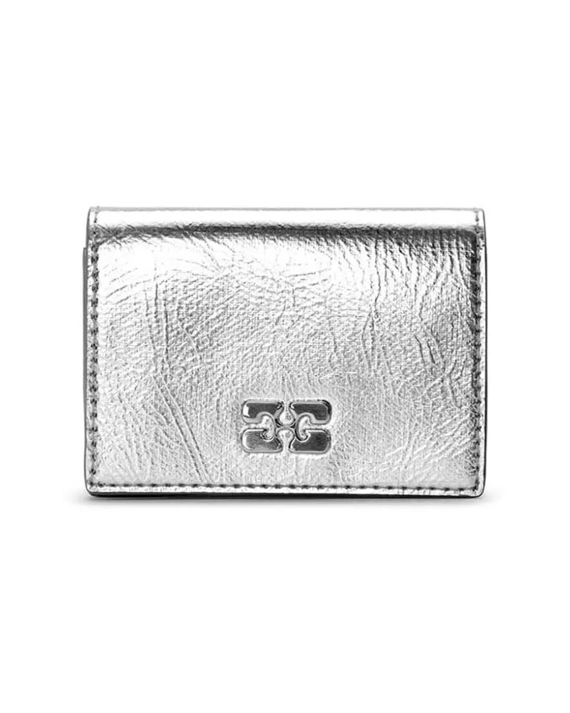 Ganni Bou Kartenetui im Metallic-Look - Silber Silber