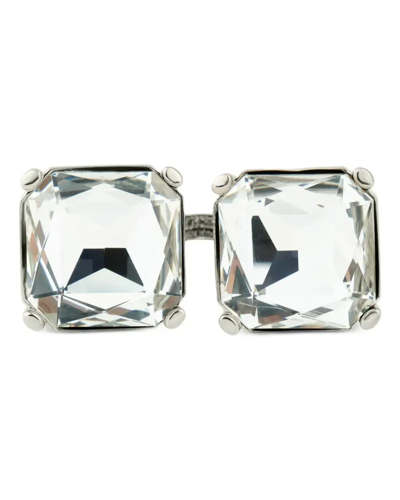 Moschino Doppelter Ring mit Kristallen - Silber Silber