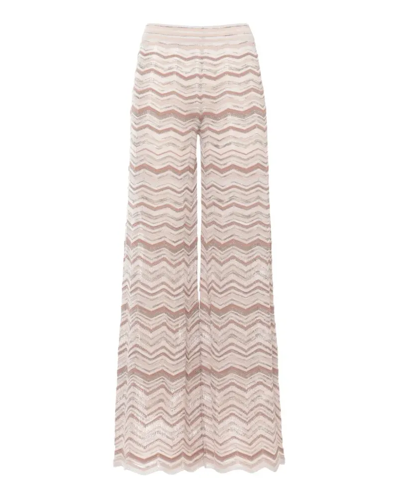 D.EXTERIOR chevron palazzo pants - Nude Nude