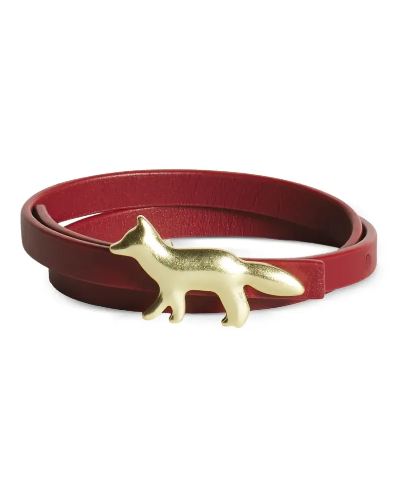 Kitsuné Lederarmband mit Fuchs-Verzierung - Rot Rot