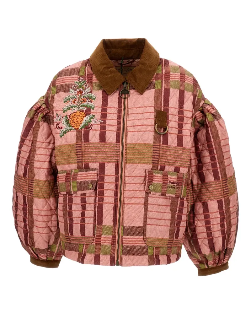 Barbour x Farm Rio Ana Clara balloon-sleeves quilted jacket - Rosa Rosa