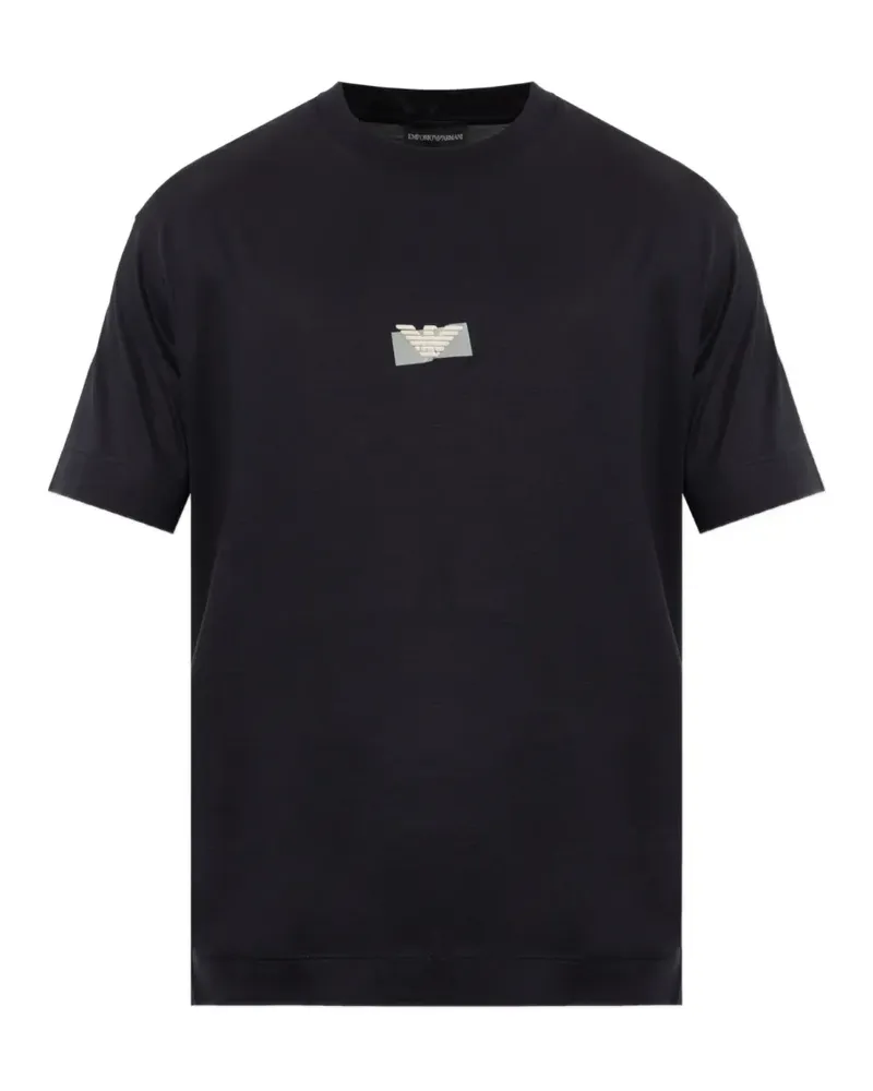 Emporio Armani Kurzärmeliges T-Shirt mit Logo-Print - Blau Blau