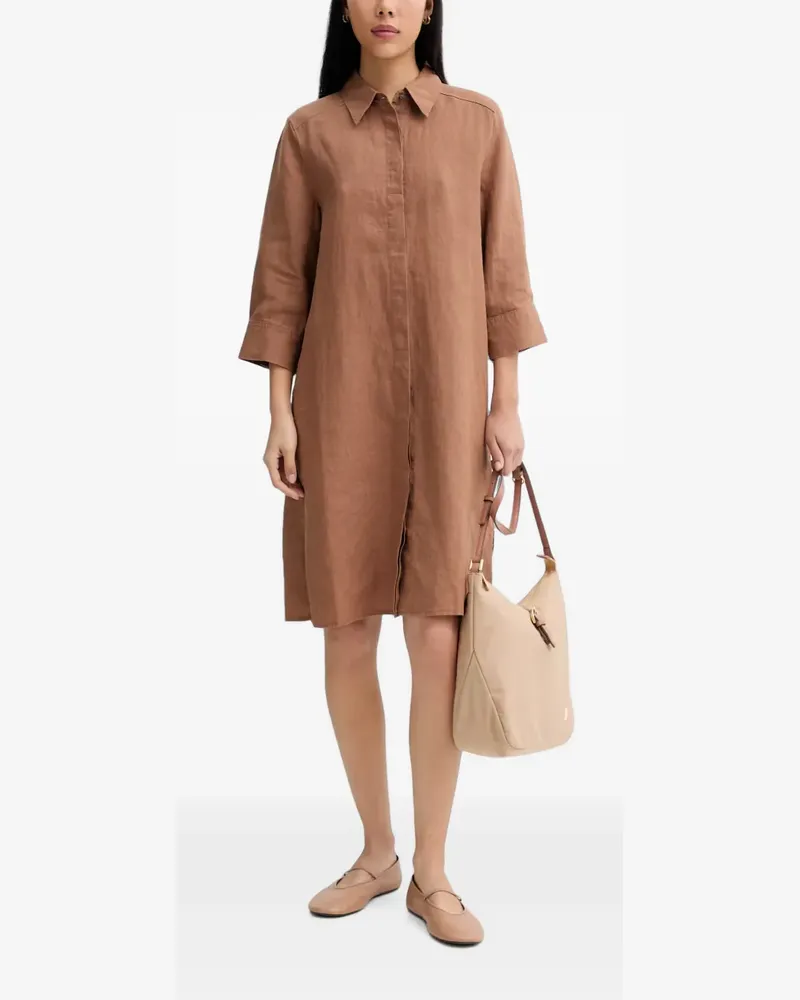 Marc O'Polo linen shirt mini dress - Braun Braun