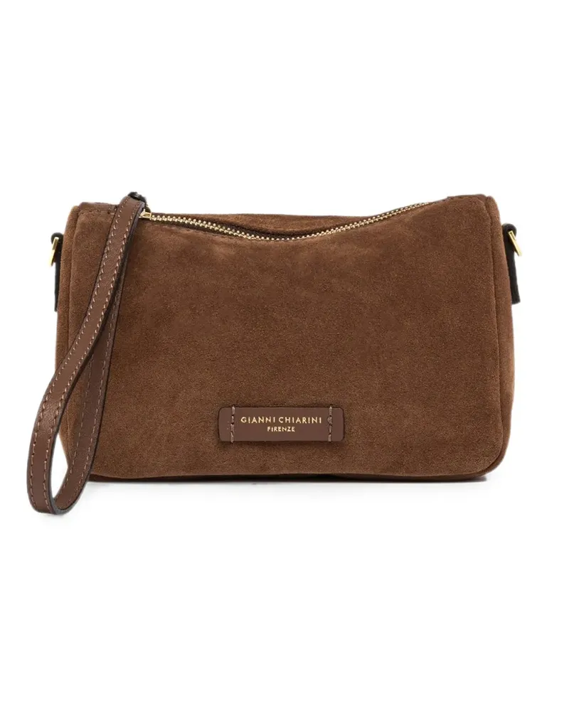 Gianni Chiarini Kleine Nora Pouch Clutch mit Logo-Patch - Braun Braun