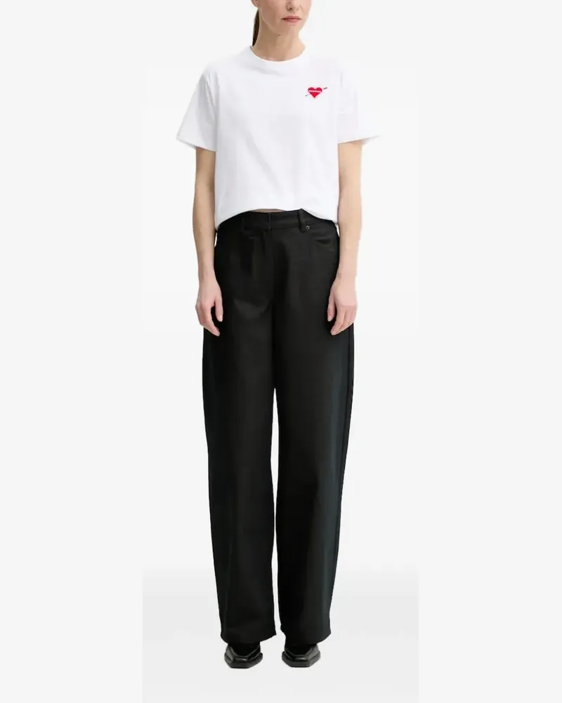 The Kooples T-Shirt mit Herzdetail - Weiß Weiß