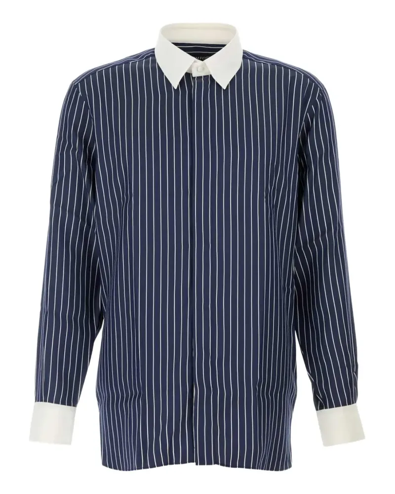 Tom Ford Gestreiftes Hemd mit Stickerei - Blau Blau