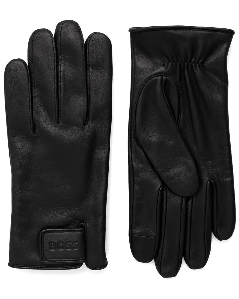 HUGO BOSS Handschuhe aus Leder - Schwarz Schwarz