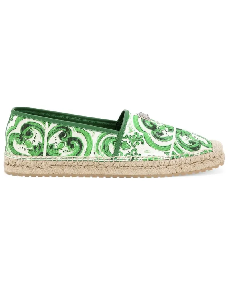 Dolce & Gabbana Espadrilles mit Majolica-Print - Grün Grün