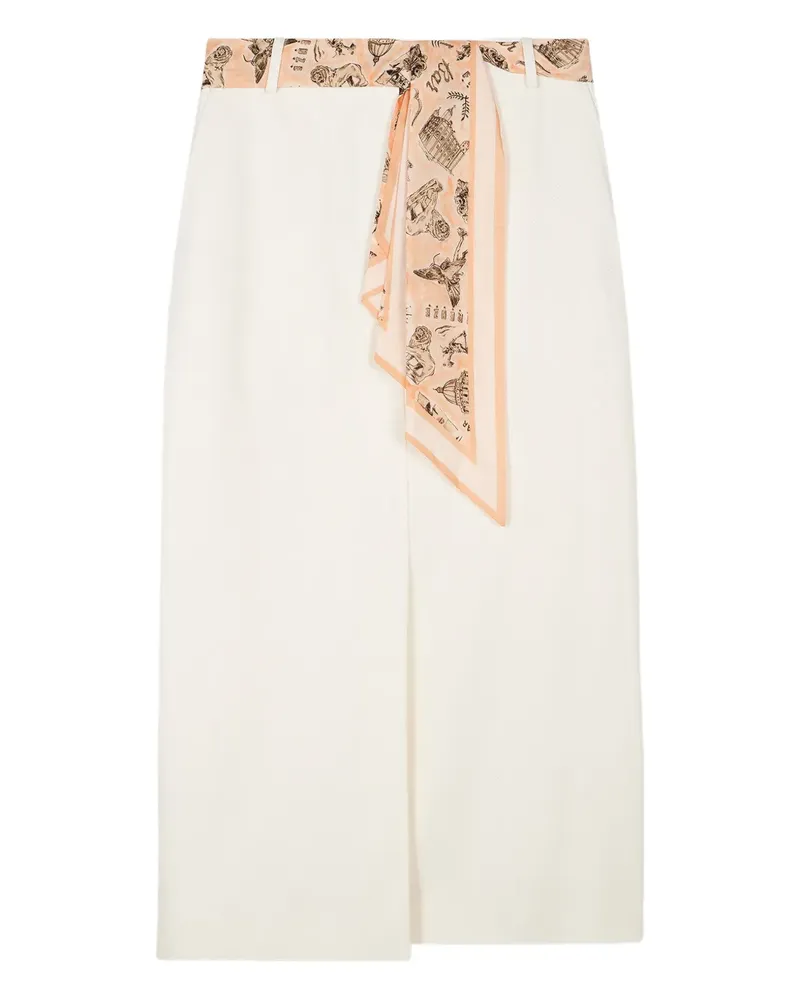 Paul Smith scarf-belt midi skirt - Weiß Weiß