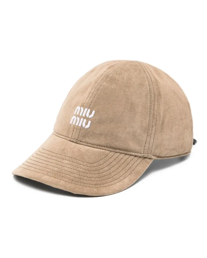 Miu Miu Baseballkappe mit Logo - Nude Nude