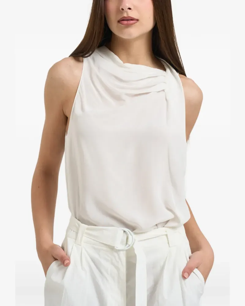 Patrizia Pepe draped sleeveless blouse - Weiß Weiß