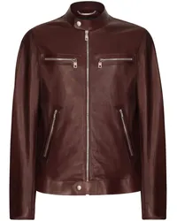 Dolce & Gabbana Bikerjacke aus Leder Braun