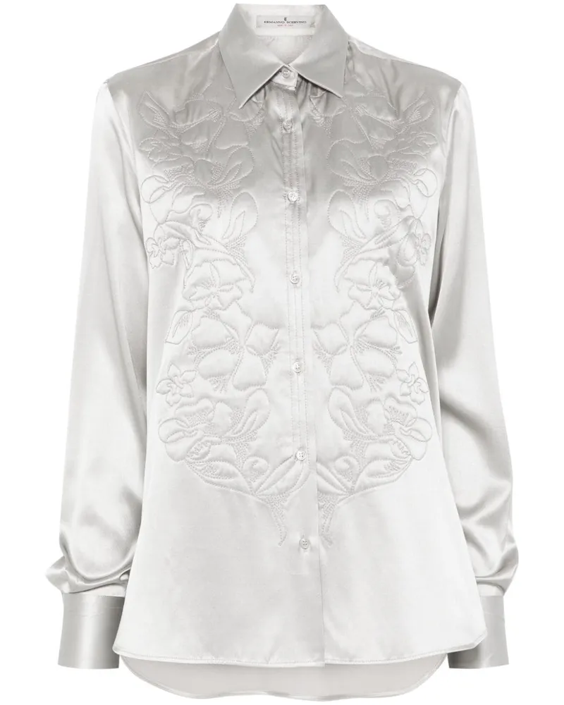 Ermanno Scervino Hemd mit Blumenstickerei - Grau Grau