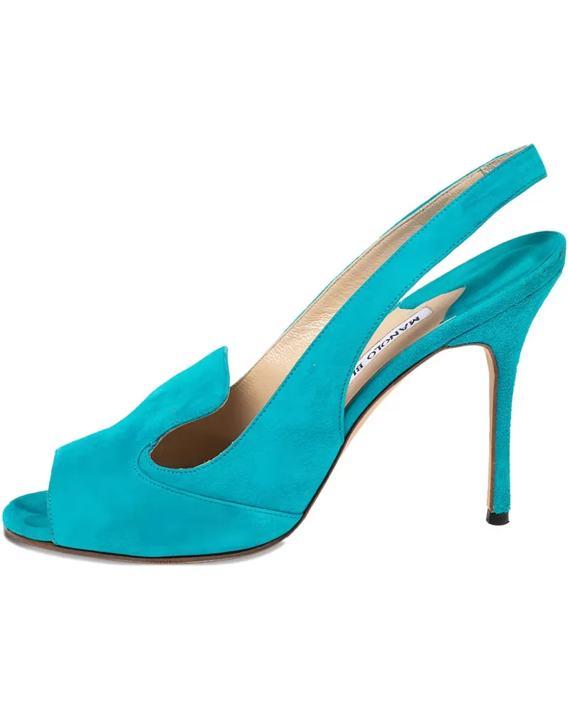 Manolo Blahnik Pre-owned Slingback-Sandalen 100mm - Blau Blau