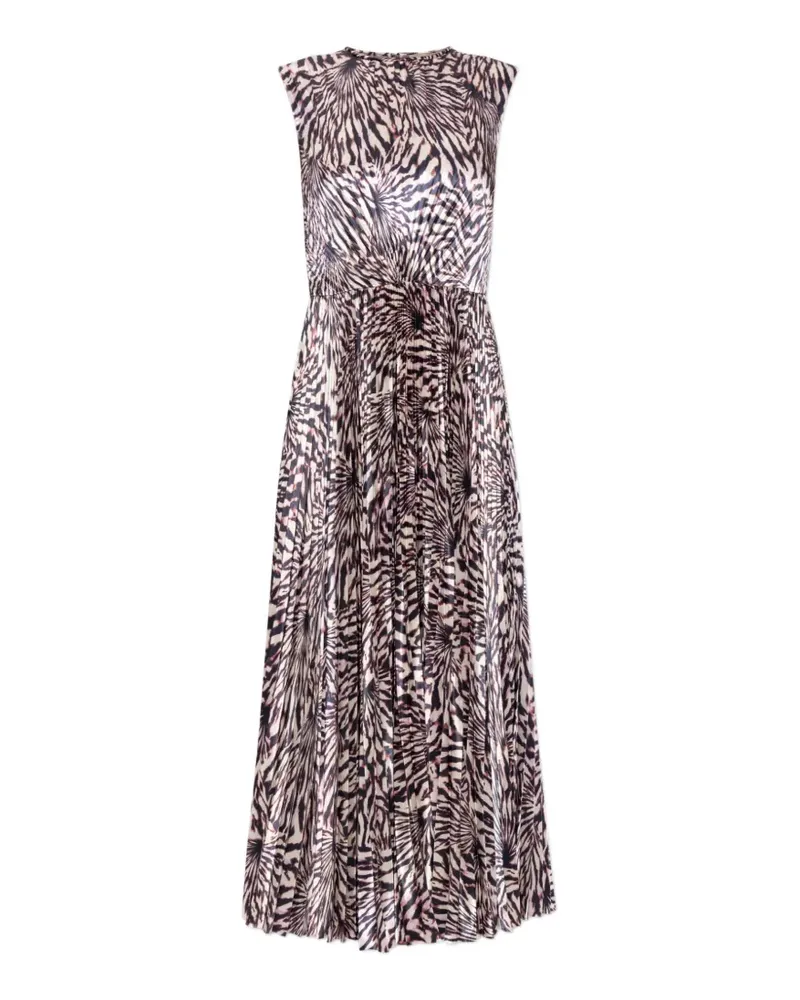 Ulla Johnson Plissiertes Midikleid mit Animal-Print - Schwarz Schwarz