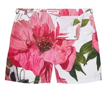 Bulldog Badeshorts mit Blumen-Print - Rosa