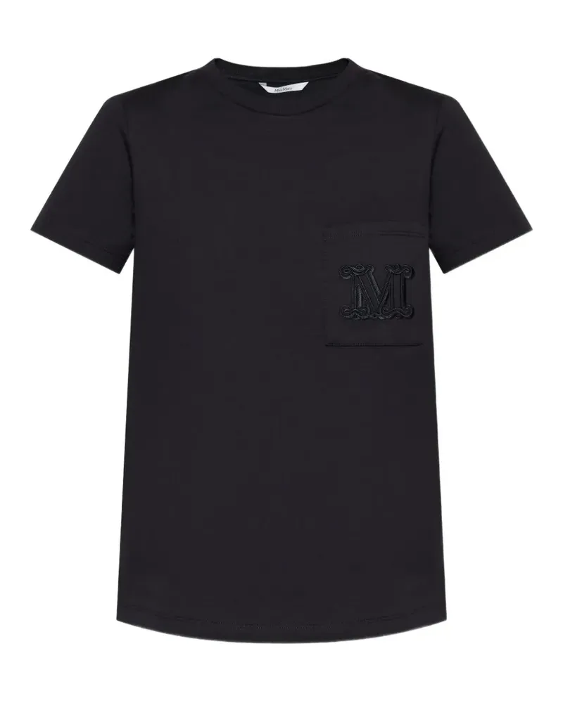 Max Mara T-Shirt mit Logo-Detail - Schwarz Schwarz