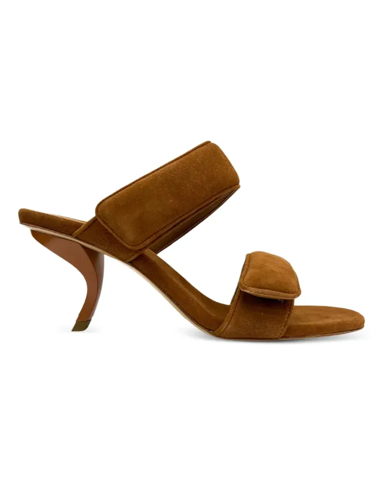 Gia Borghini Fumiko touch-strap suede sandals - Braun Braun