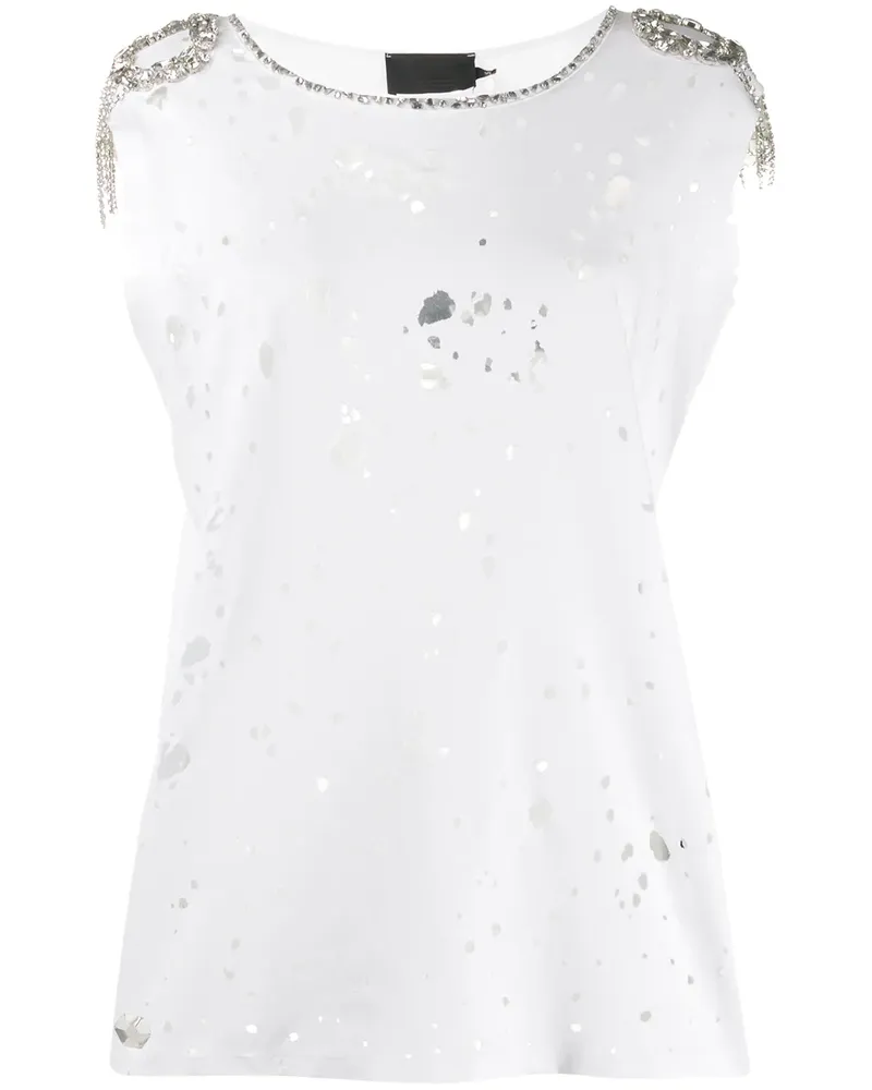 Philipp Plein T-Shirt mit Distressed-Detail - Weiß Weiß