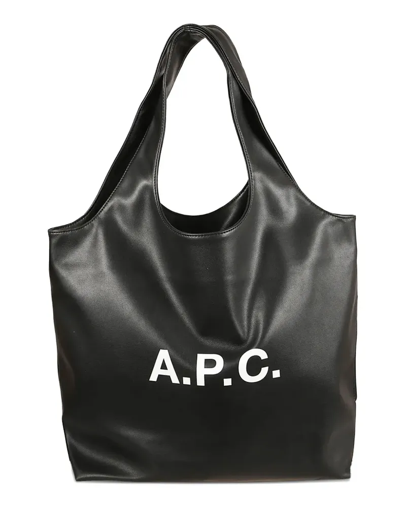 A.P.C. small Ninon logo-print tote bag - Schwarz Schwarz