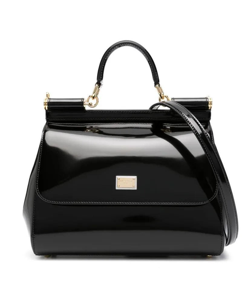 Dolce & Gabbana Mittelgroße Sicily Handtasche - Schwarz Schwarz