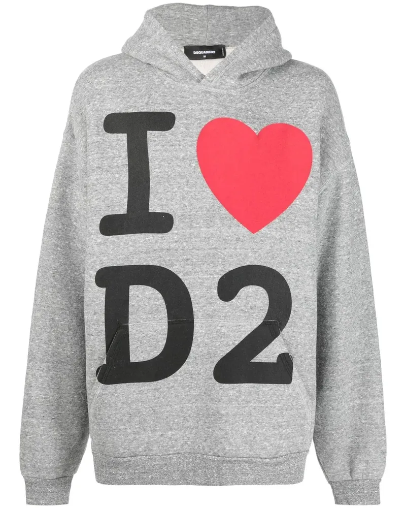 Dsquared2 Hoodie mit grafischem Print - Grau Grau