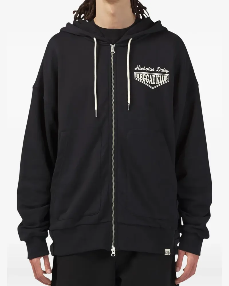 Nicholas Daley Waffle Lined Riot Hoodie - Schwarz Schwarz