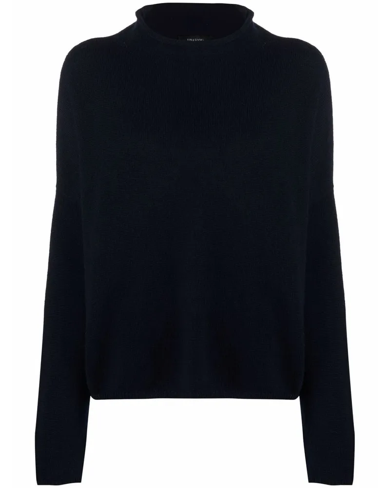 Lisa Yang Pullover mit Stehkragen - Blau Blau