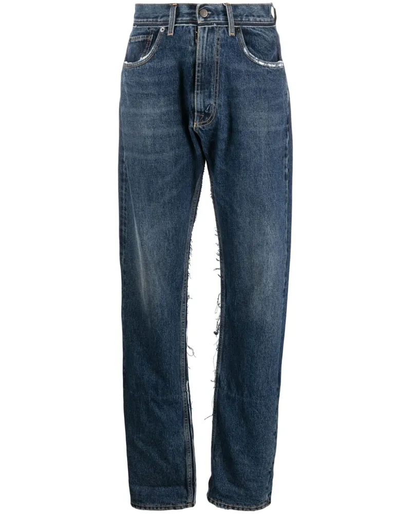 Maison Margiela Gerade Jeans in Distressed-Optik Blau