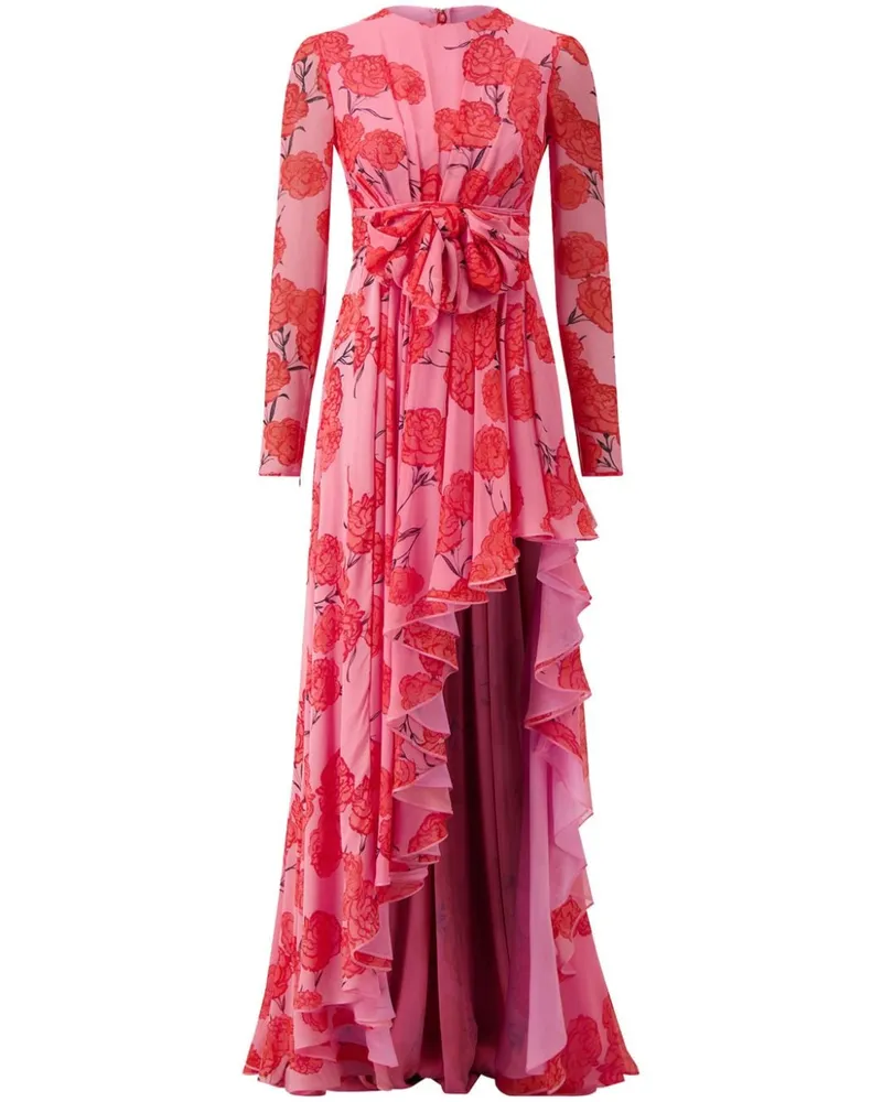 Giambattista Valli Kleid mit Blumen-Print Rosa