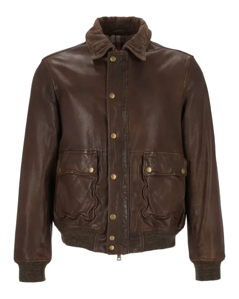 Al Duca D’Aosta 1902 Jacke aus gekörntem Leder - Braun Braun