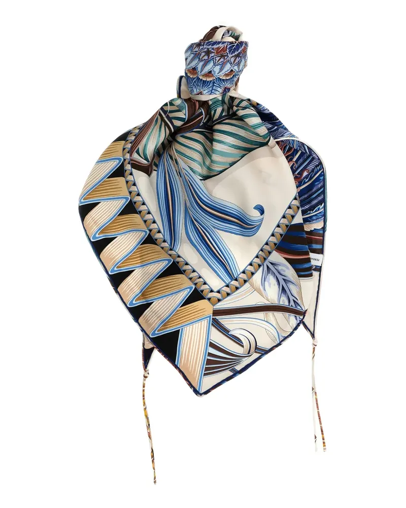 Ferragamo Giada print tassel scarf - Nude Nude