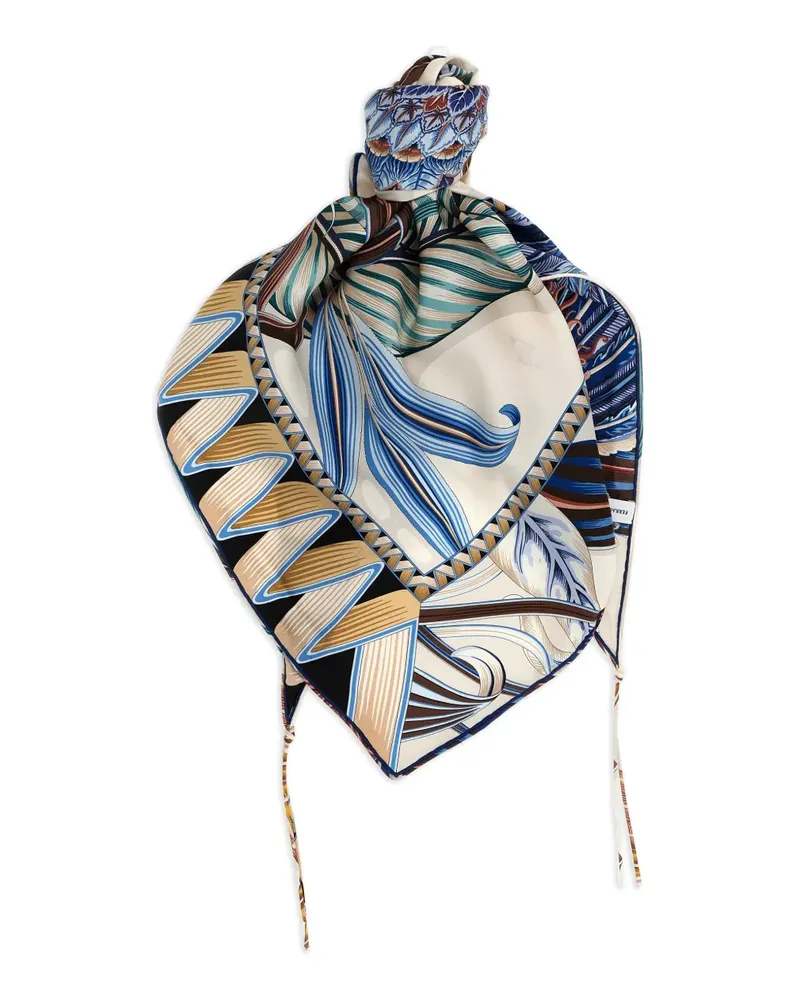 Ferragamo Giada print tassel scarf - Nude Nude