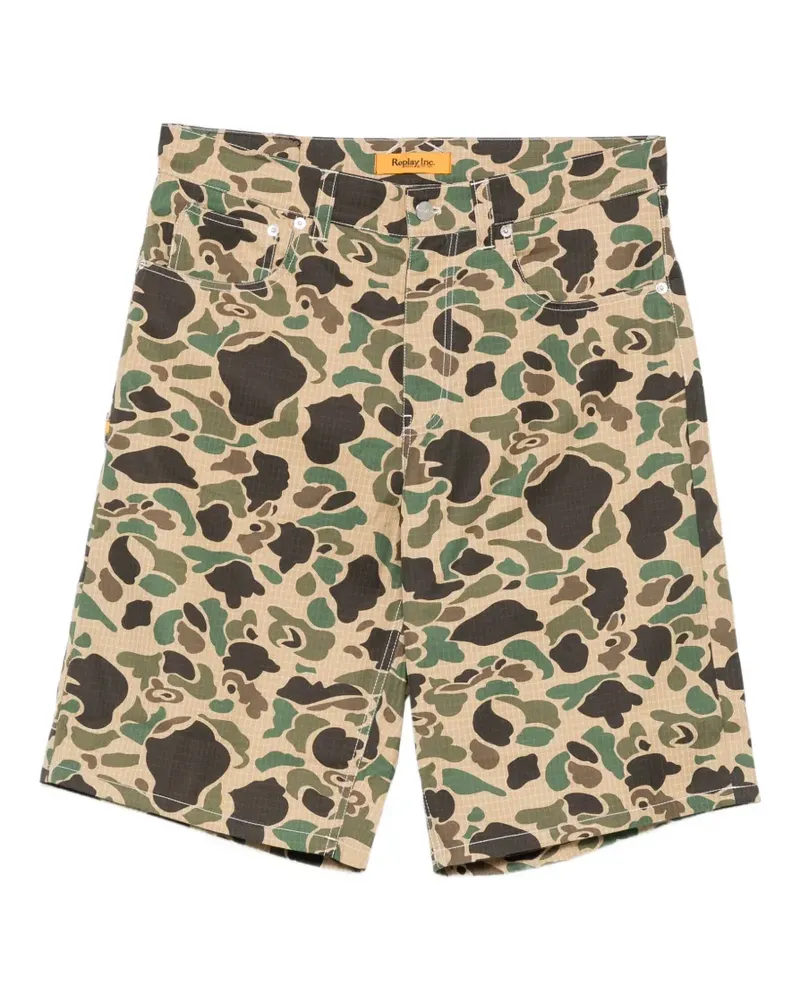 Replay camouflage-print ripstop shorts - Grün Grün