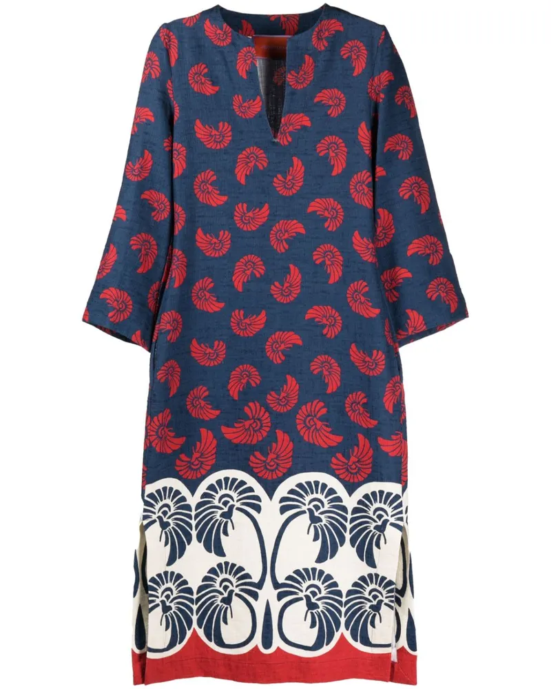 La DoubleJ Midikleid mit Muster - Blau Blau