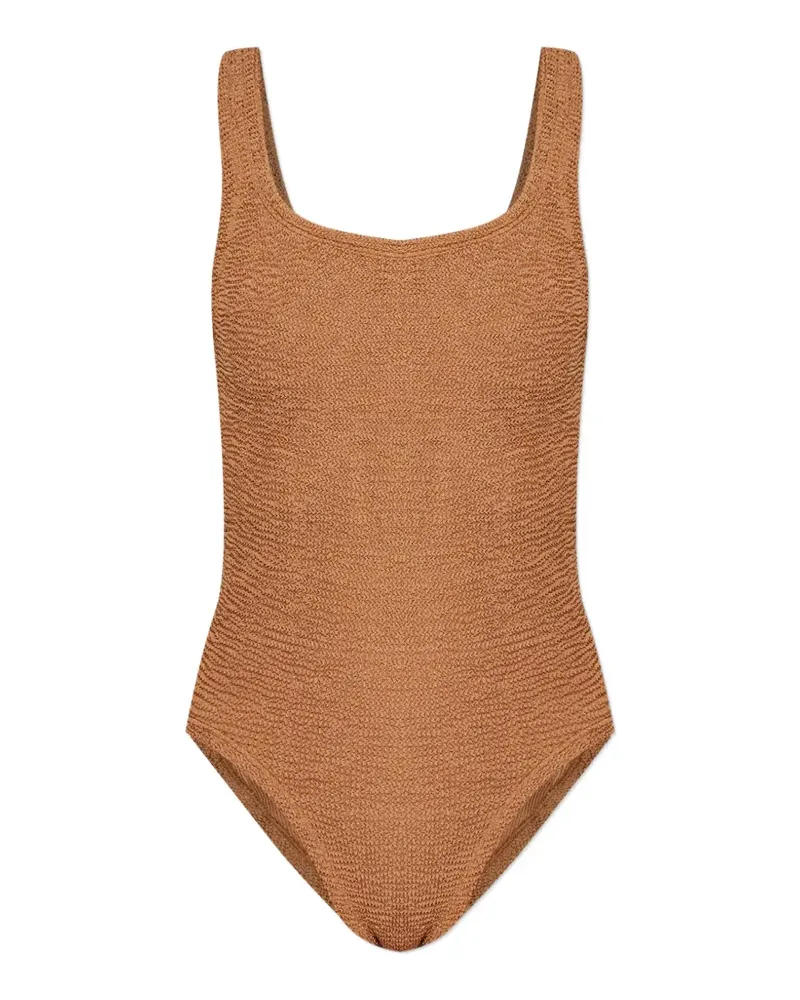 Hunza G square neck crinkle swimsuit - Nude Nude