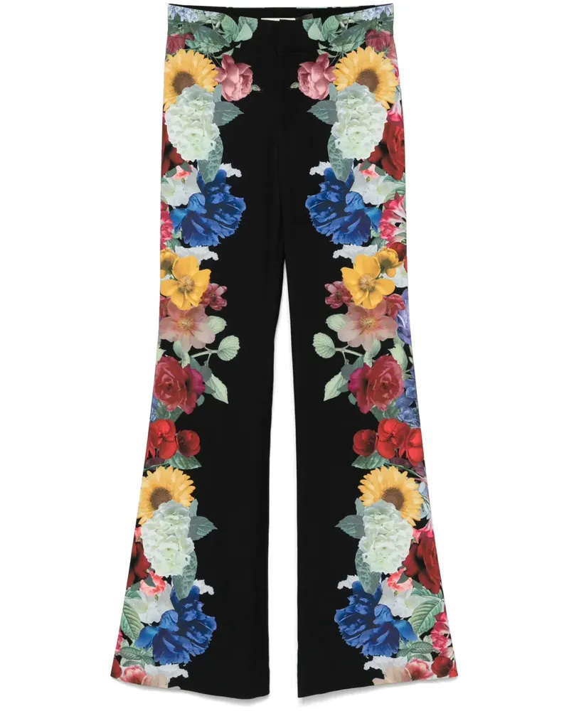 Alice + Olivia Hose mit Blumen-Print - Schwarz Schwarz