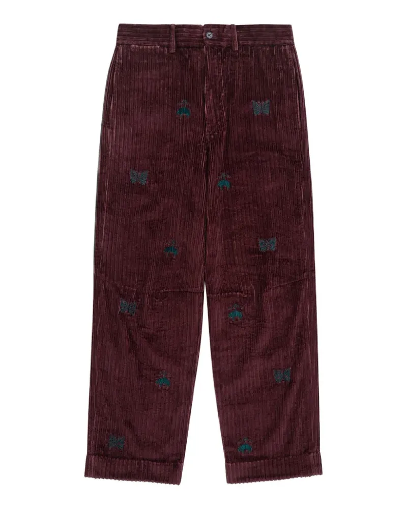 Brooks Brothers x Needles Cordhose mit Stickerei Rot