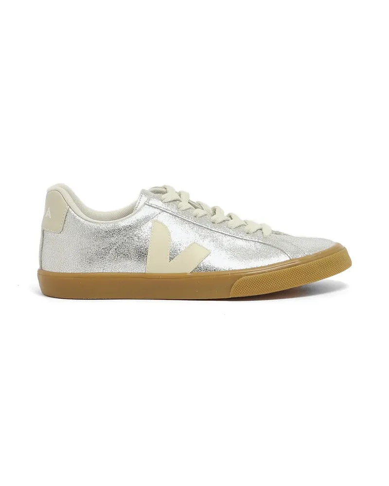 VEJA metallic cracked-effect sneakers - Silber Silber