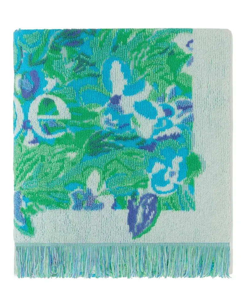 Chloé Badetuch mit Blumenstickerei - Grün Grün