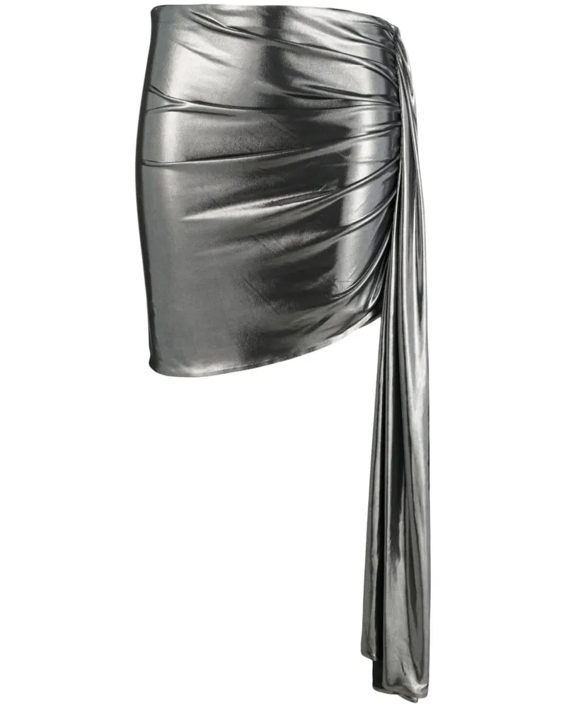 Magda Butrym Minirock im Metallic-Look - Silber Silber