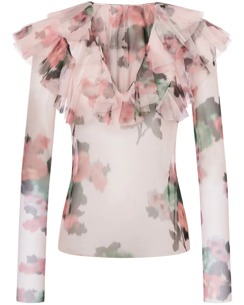 Philosophy Di Lorenzo Serafini Bluse mit Blumen-Print - Rosa Rosa