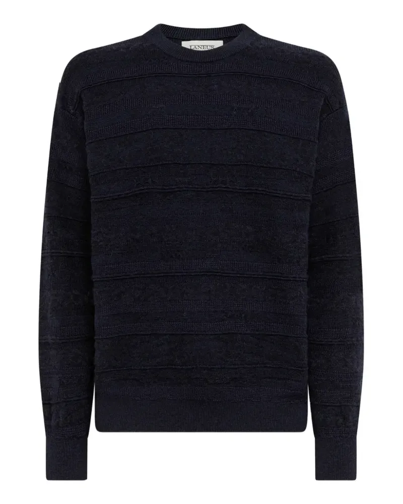 Laneus Jacquard-Pullover mit rundem Ausschnitt - Blau Blau