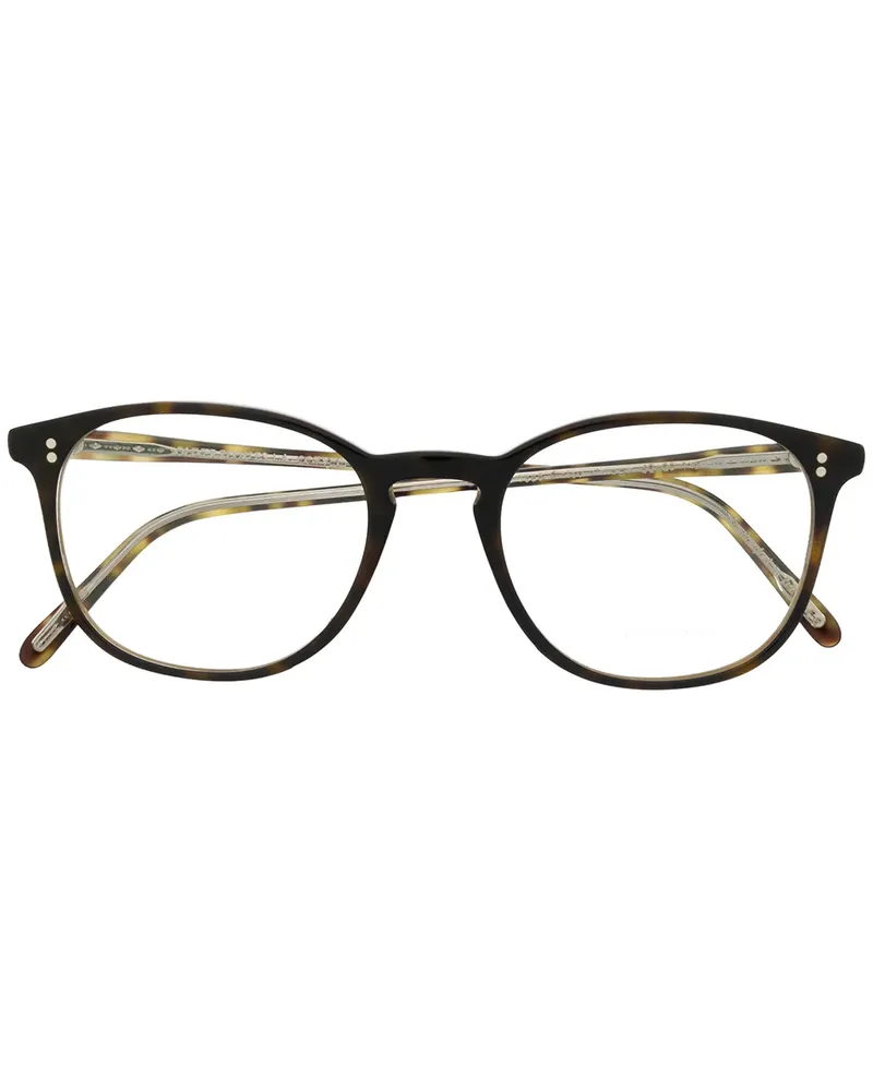 Oliver Peoples Brille mit rundem Gestell - Braun Braun