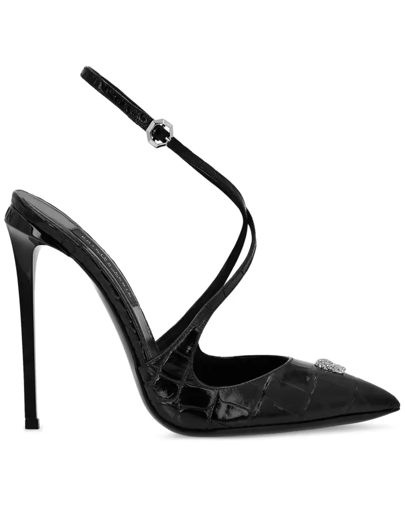 Philipp Plein Pumps mit Crossing Crocco-Print - Schwarz Schwarz