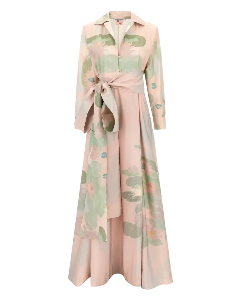 BERNADETTE Beatrice floral-pattern maxi shirt dress - Rosa Rosa