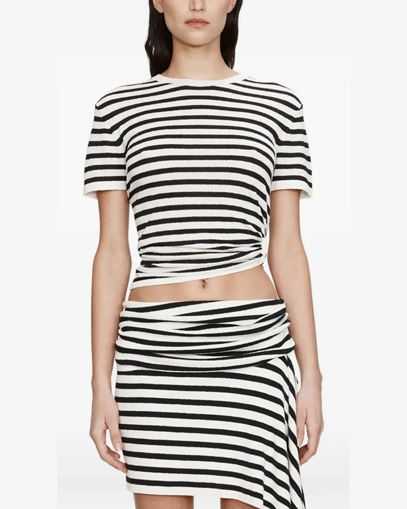 Christopher Esber Stripe Knit Orbit Strickoberteil mit Raffungen - Weiß Weiß